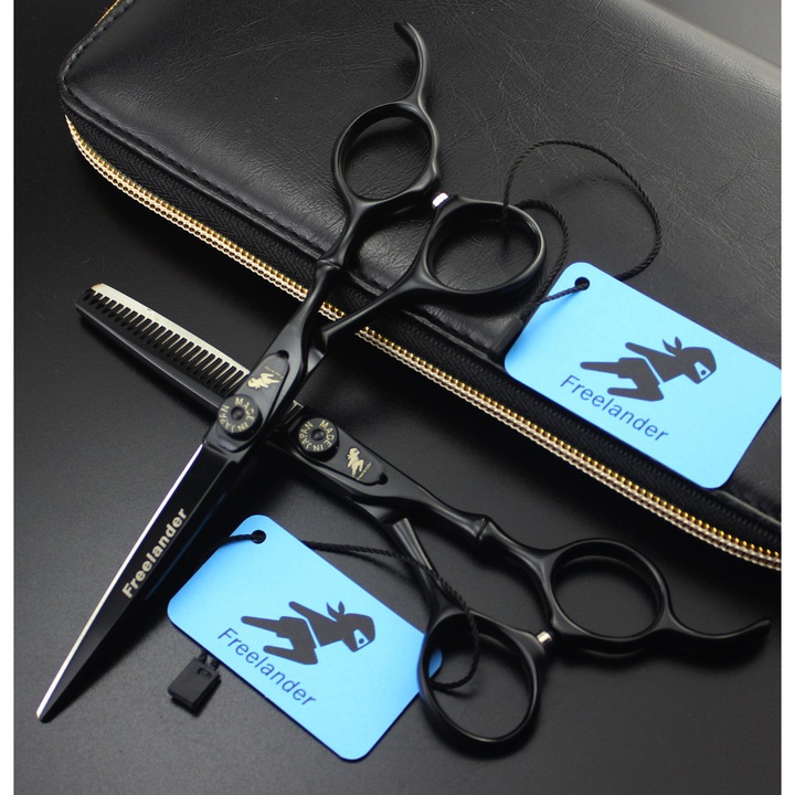 Ножици за подстригване, 6.0 инча, бамбукова дръжка, черни, комплект