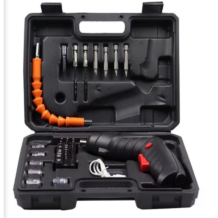 Surubelnita electrica fara fir, 45 de biti, cablu prelungitor, baterie de 1800 mAh, 3, 6 V, 30 W, viteza de 220 RPM