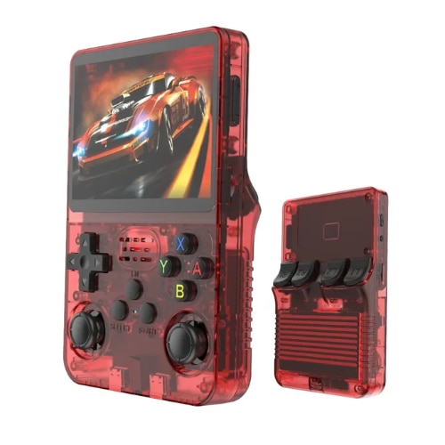 Consola Portabila Vision XXI R36S, 15000 jocuri, Ecran IPS 3.5", Verde Transparent, 64GB MicroSD