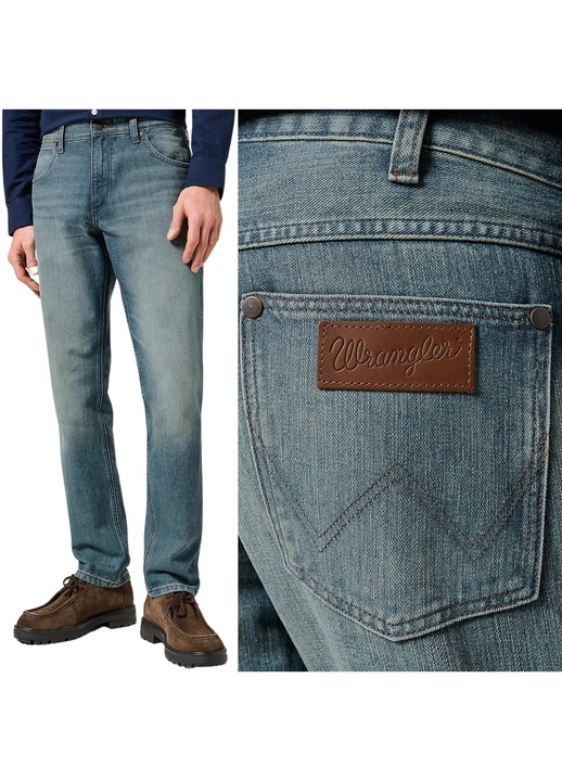 Blugi barbati Wrangler Greensboro 803, drepti, albastru sage, W36 L34