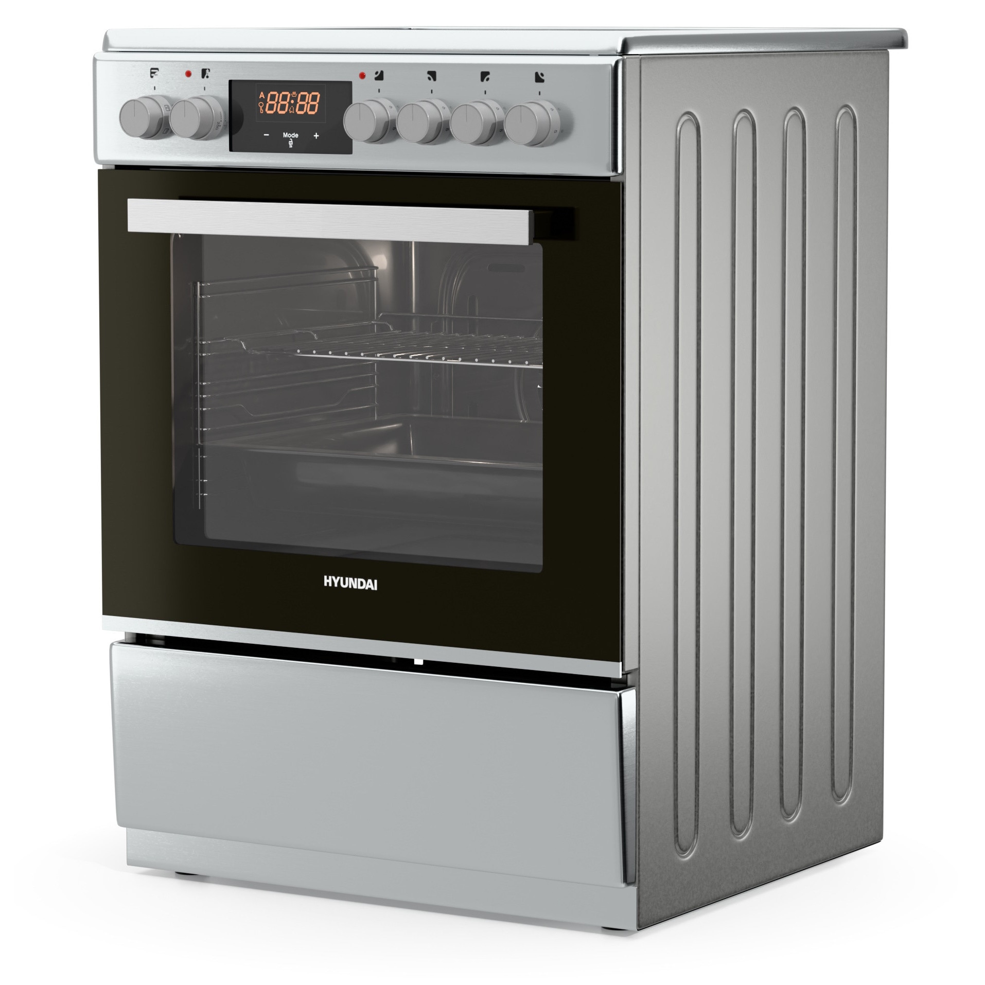 Aragaz Hyundai HCVC25V-7261V/S electric, Plita vitroceramica, Latime 60 cm, 69L, Argintiu