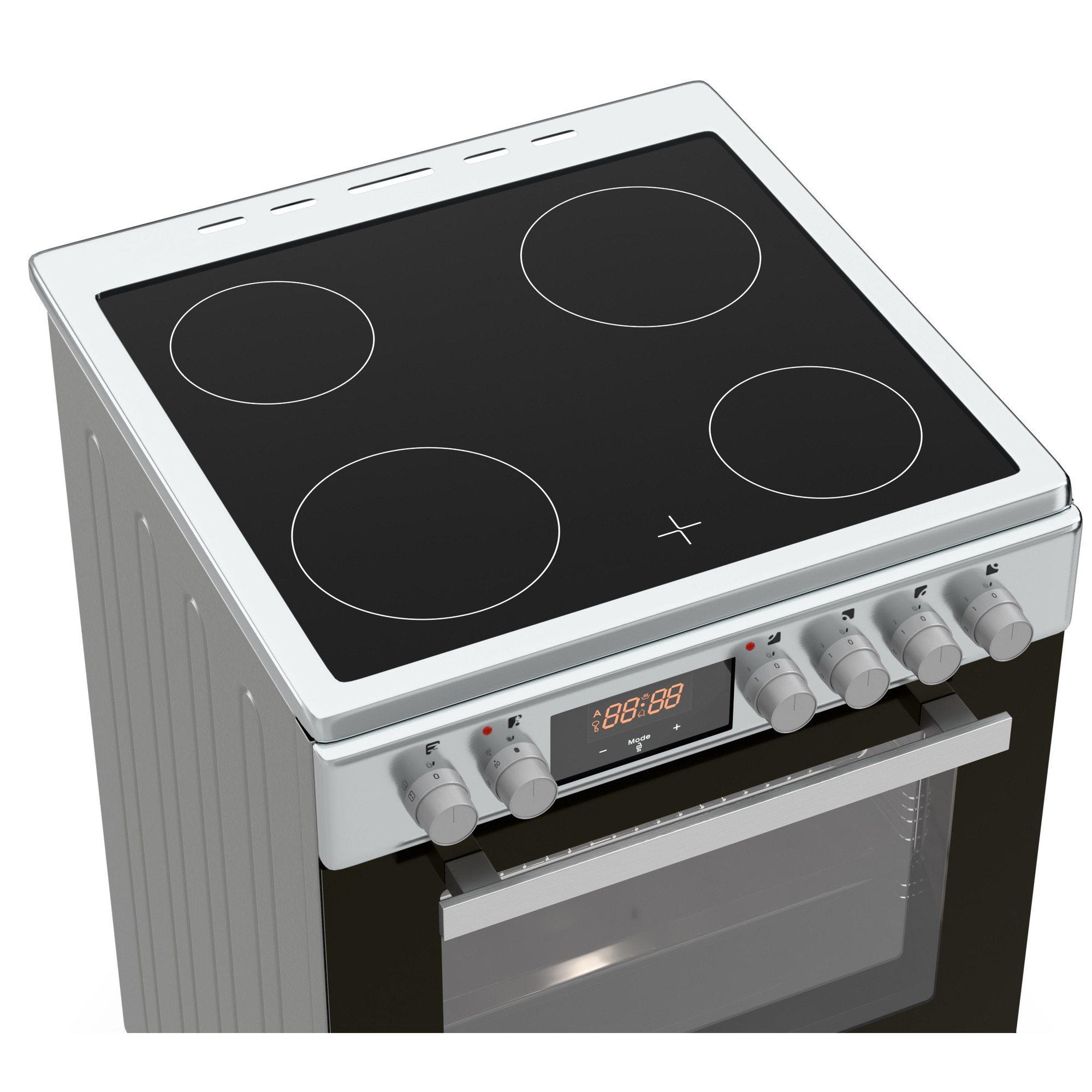 Aragaz Hyundai HCVC25V-7261V/S electric, Plita vitroceramica, Latime 60 cm, 69L, Argintiu