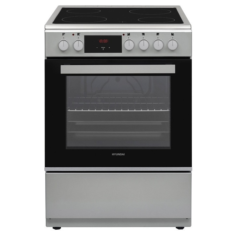 Aragaz Hyundai HCVC25V-7261V/S electric, Plita vitroceramica, Latime 60 cm, 69L, Argintiu