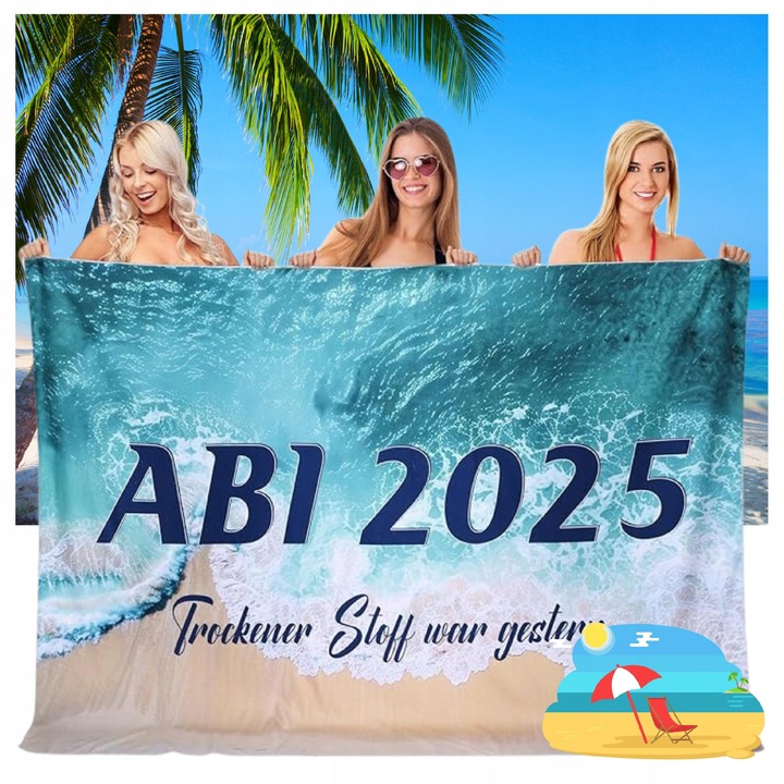 ABI 2025 strandtörölköző, 200x145cm, mikroszálas, gyorsan száradó, inspiráló mintával