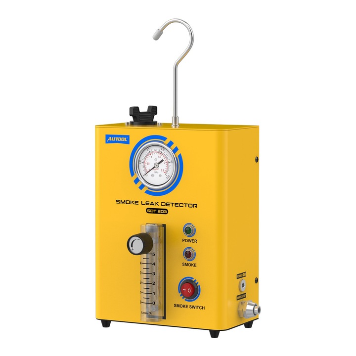 Detector de fum pentru scurgeri AUTOOL SDT203, testare sisteme de tevi, protectie impotriva supraincalzirii, alimentare DC 12V, 65W
