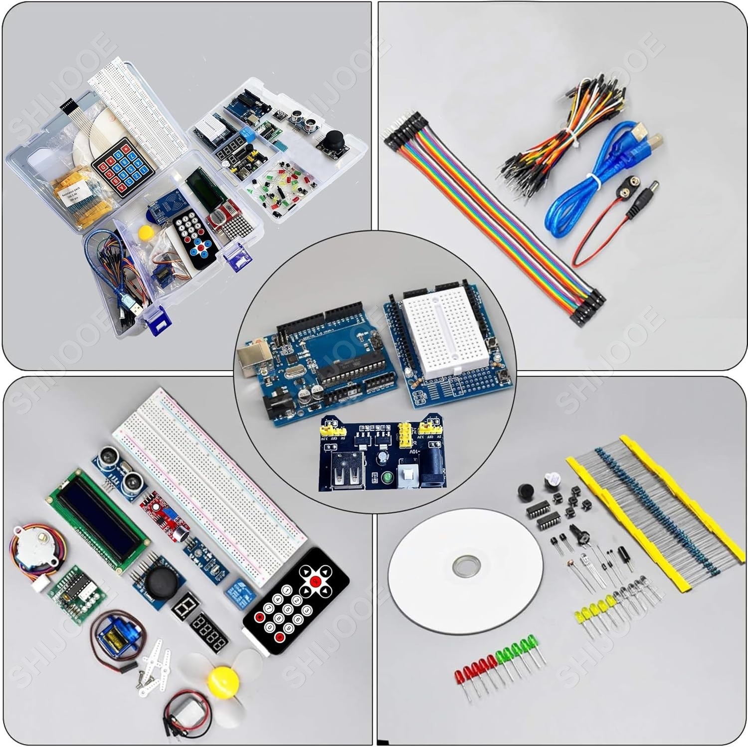 Kit de programare Arduino UNO R3，SHIJOOE®，Kit start componente ...