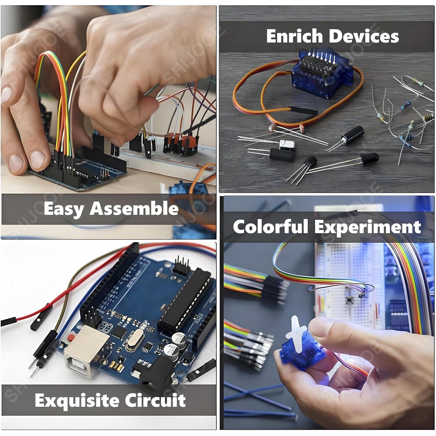 Kit de programare Arduino UNO R3，SHIJOOE®，Kit start componente ...