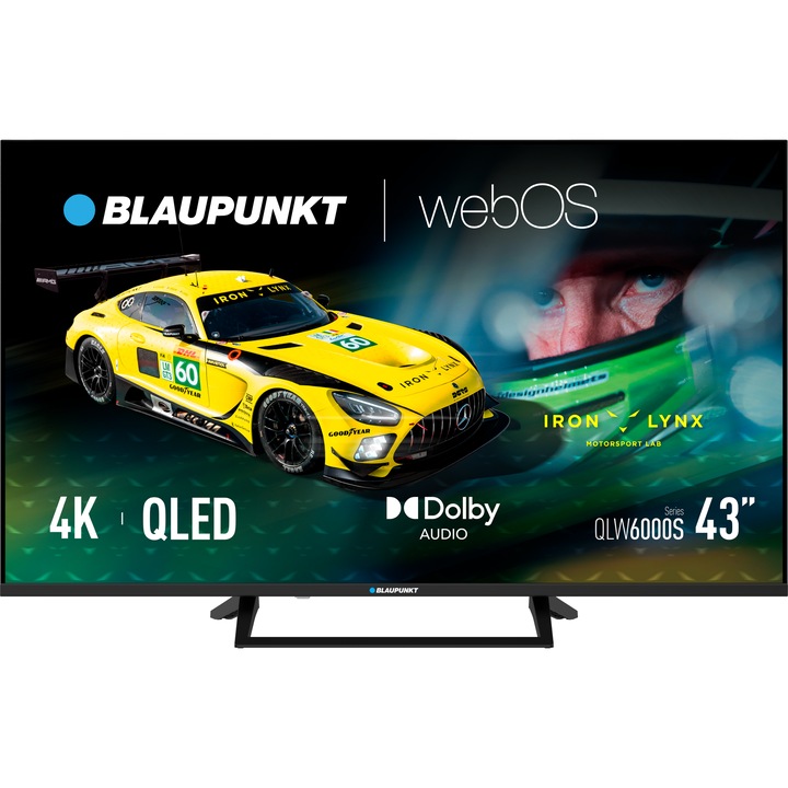 Телевизор Blaupunkt QLED 43QLW6000S, 109 см, без рамка, WebOS TV, 4K Ultra HD, клас F