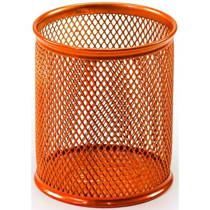 Suport din plasă metalică, Mas, rotund, portocaliu, 82x92mm