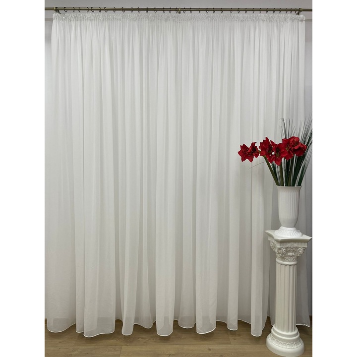 Perdea cu rejansa, din matase nesifonabila, culoare ivoire, 150x245cm, din colectia "Opera di Seta" by Liz Line - PD07815