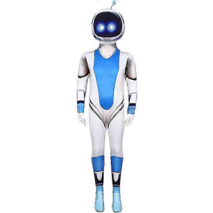 Costum Astro Bot cu Masca, Alb si Albastru, 180 cm