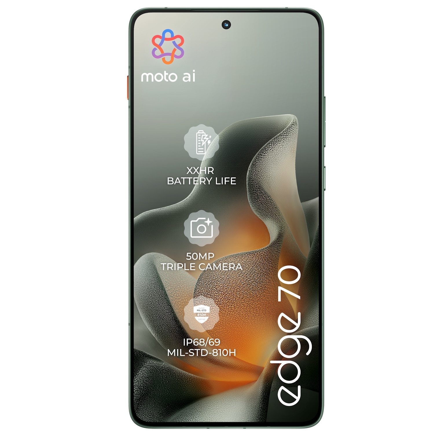 Telefon mobil Motorola edge 70, 12GB RAM, 512 GB, PANTONE Lily Pad