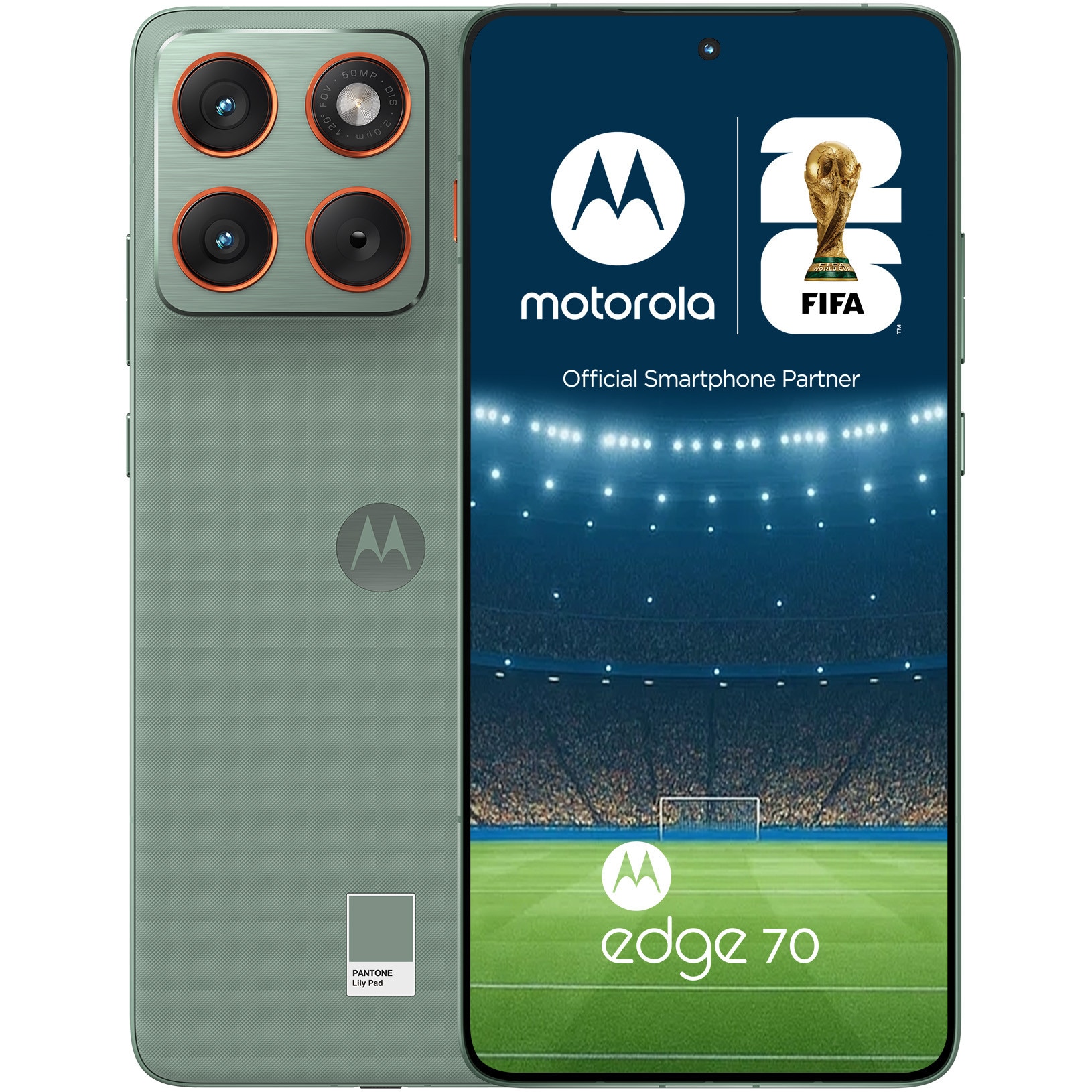 Telefon mobil Motorola edge 70, 12GB RAM, 512 GB, PANTONE Lily Pad
