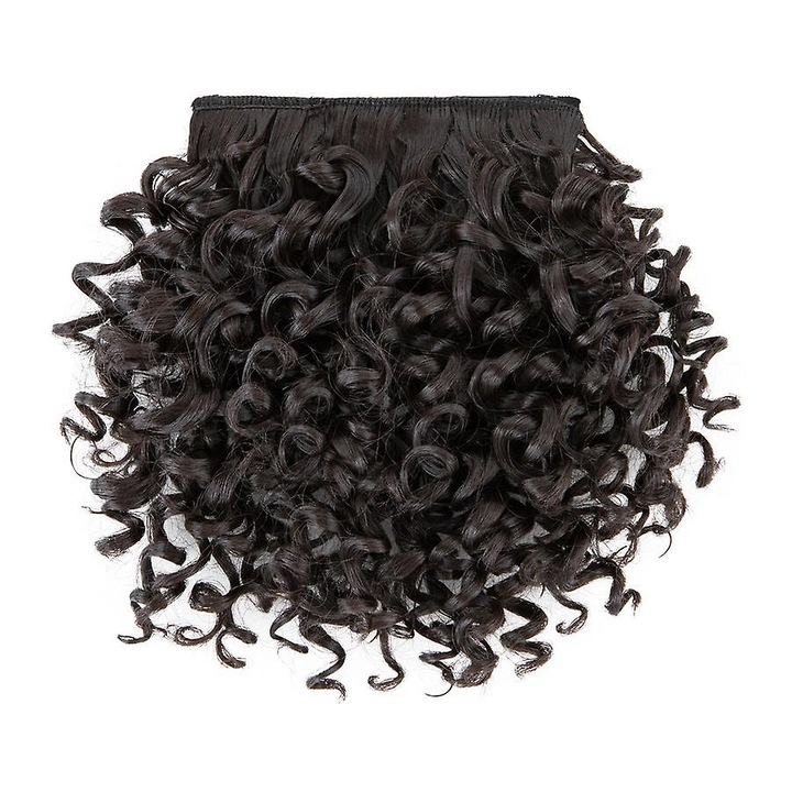 Extensions par sintetic, 6 inch, bucle afro, culoare maro inchis, set 1 bucata
