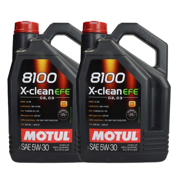 Pachet 10 litri ulei Motul 8100 X-Clean EFE 5W30 – Protectie superioara pentru motoare moderne pe benzina si diesel