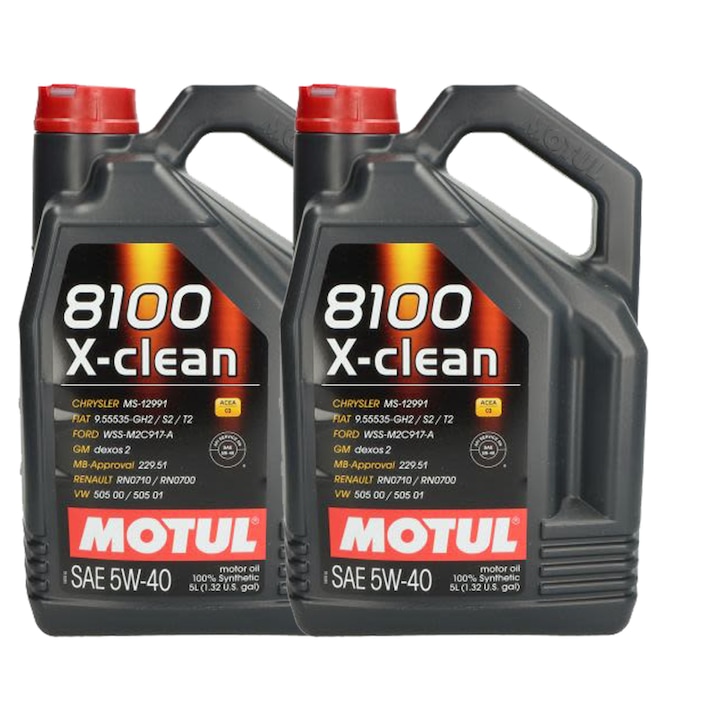 Pachet 10 litri ulei Motul 8100 X-Clean+ 5W40 – Protectie avansata si performanta pentru motoare moderne