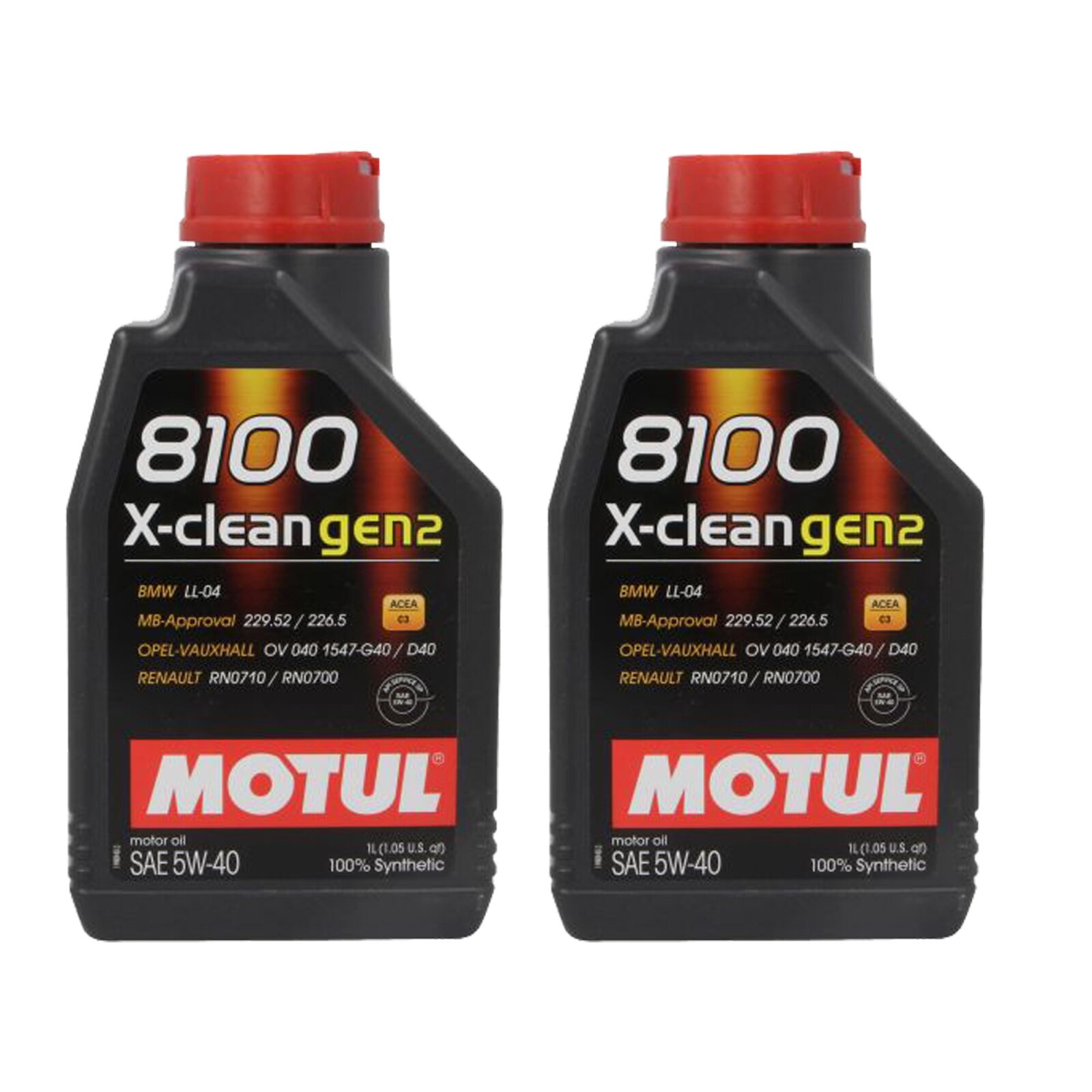 Pachet 2 litri ulei Motul 8100 X-CLEAN GEN2 5W40 – Protectie