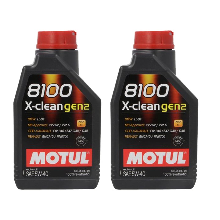 Pachet 2 litri ulei Motul 8100 X-CLEAN GEN2 5W40 – Protectie avansata si performanta pentru motoare moderne pe benzina si diesel