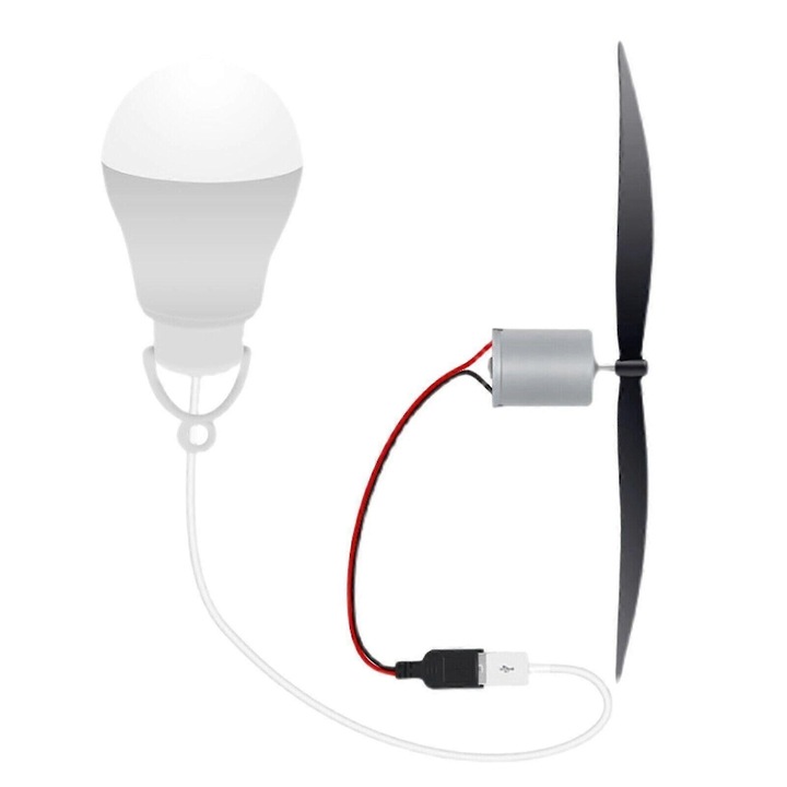 Generator eolian micro cu bec, 18cm, 2mm, set complet
