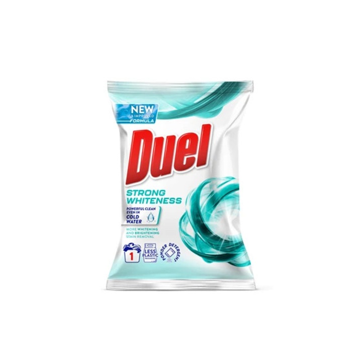 Detergent pudra rufe albe Duel Strong Whiteness, 1 Spalare, 90 g