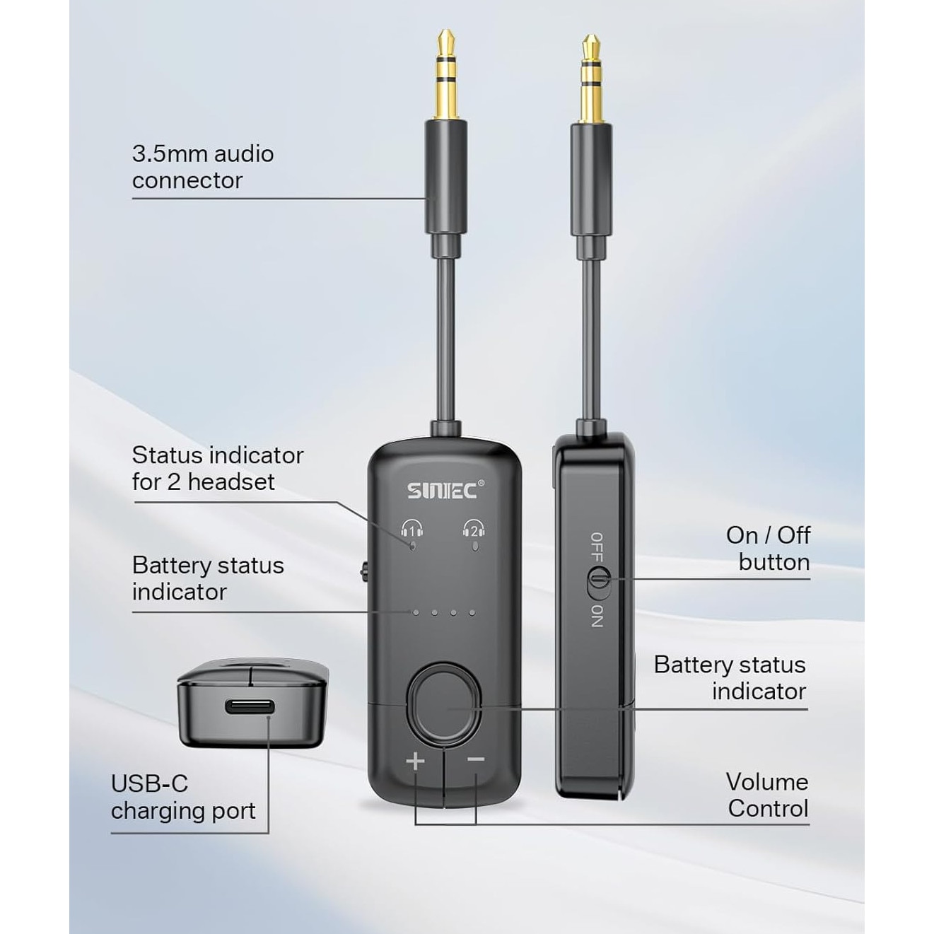 Adaptor transmitator AirFly cu Bluetooth, Dual Link, wireless