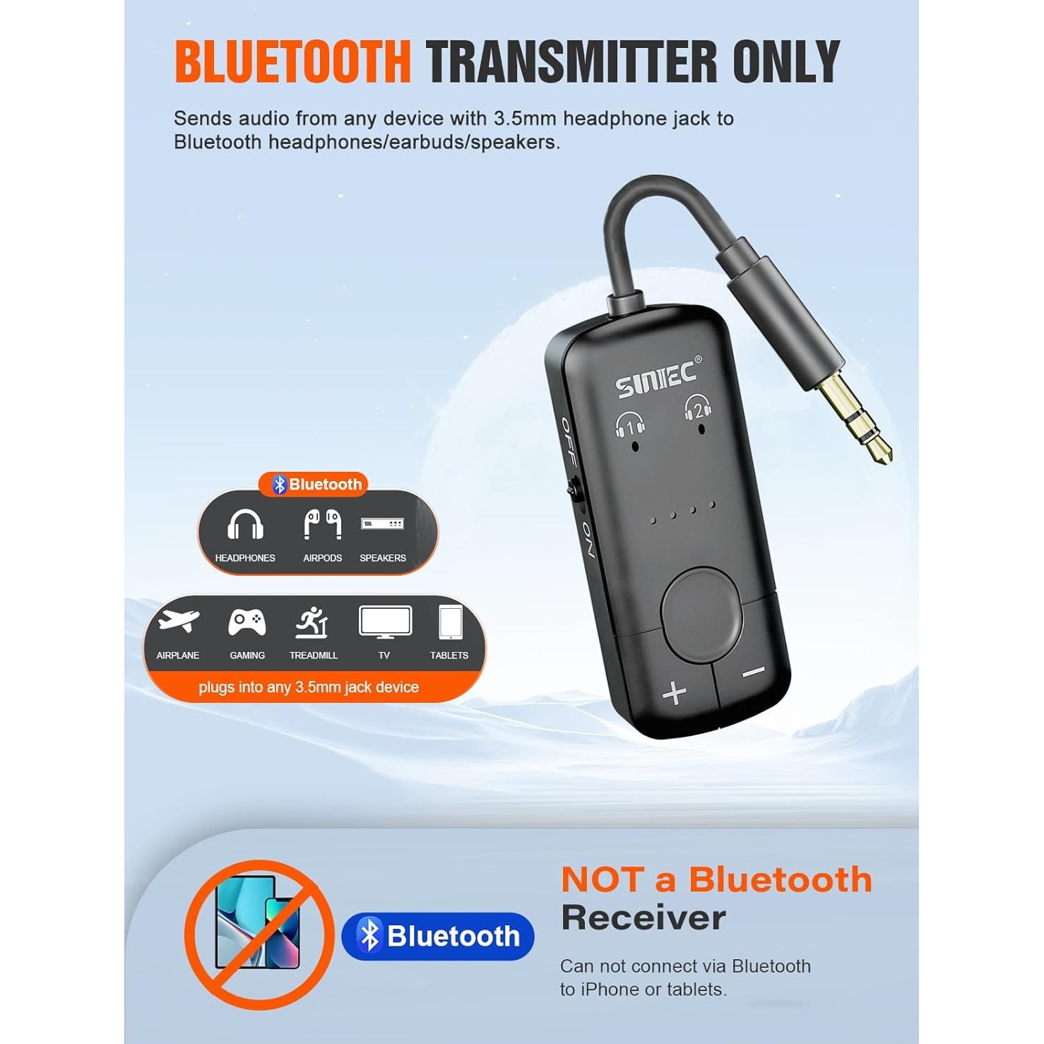 Adaptor transmitator AirFly cu Bluetooth, Dual Link, wireless
