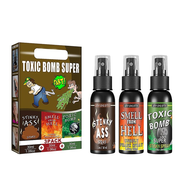 Kellemetlen spray-készlet, 3 illat, 30 ml mindegyik, vicces ajándékok