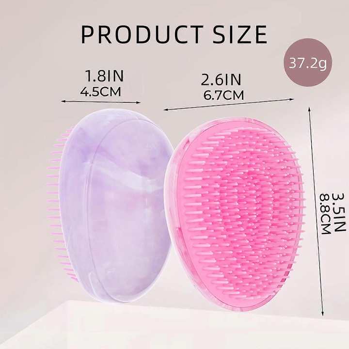 Perie de descurcat parul pentru copii si adulti, design ou, multicolor, dimensiune mica, set de 1 bucata