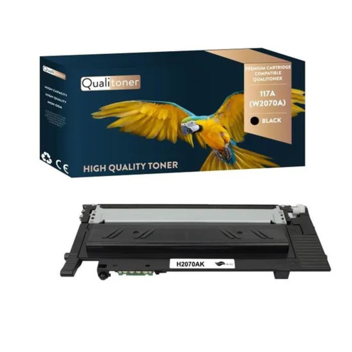 QUALITONER, x1 Toner - 117A (W2070A) Fekete - Kompatibilis a HP color Laser 150 HP color Laser MFP 178sorozatú HP color Laser MFP 179 nyomtatókkal