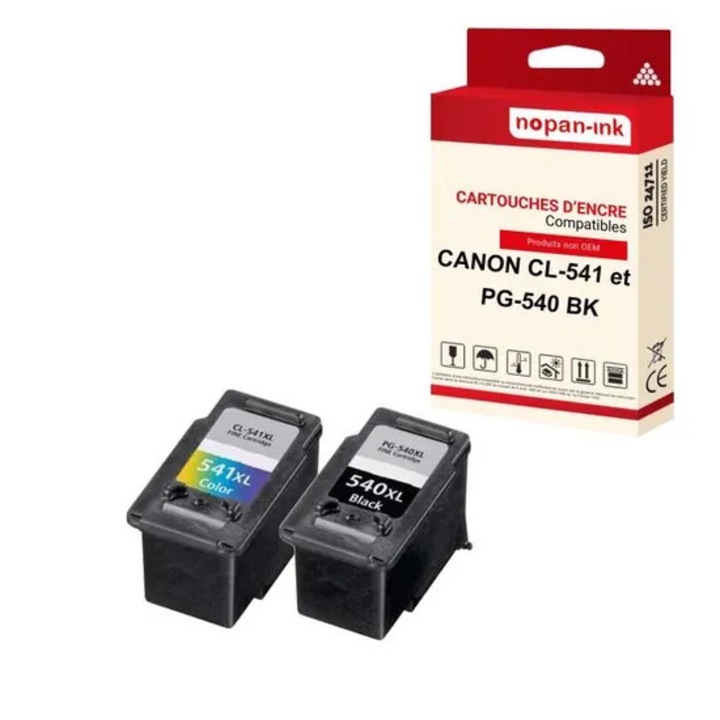 NOPAN-INK - x2 Patronok CANON PG-540 XL + CL-541 XL kompatibilis Canon Pixma MG 2100 sorozat, MG 2250, MG 3100 sorozat, MG 3150, MG