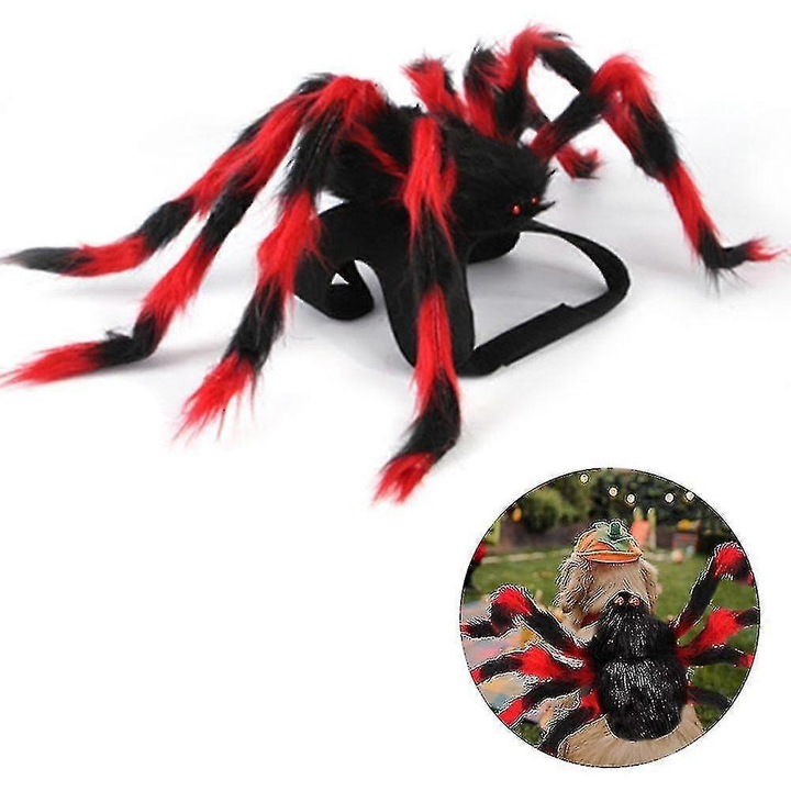 Costum pentru animale de companie, negru-rosu, 3 dimensiuni disponibile, material din plus