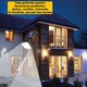 Lampa Solara LED De Exterior SIKS, Cu Telecomanda, Ajustabila, 120 COB LED, Senzor De Miscare Si Lumina, Baterie Inclusa 1200 mAh, 260 LM, Lungime Cablu 5 Metri, 12 Module, Rezistenta La Apa, Negru