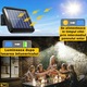 Lampa Solara LED De Exterior SIKS, Cu Telecomanda, Ajustabila, 120 COB LED, Senzor De Miscare Si Lumina, Baterie Inclusa 1200 mAh, 260 LM, Lungime Cablu 5 Metri, 12 Module, Rezistenta La Apa, Negru