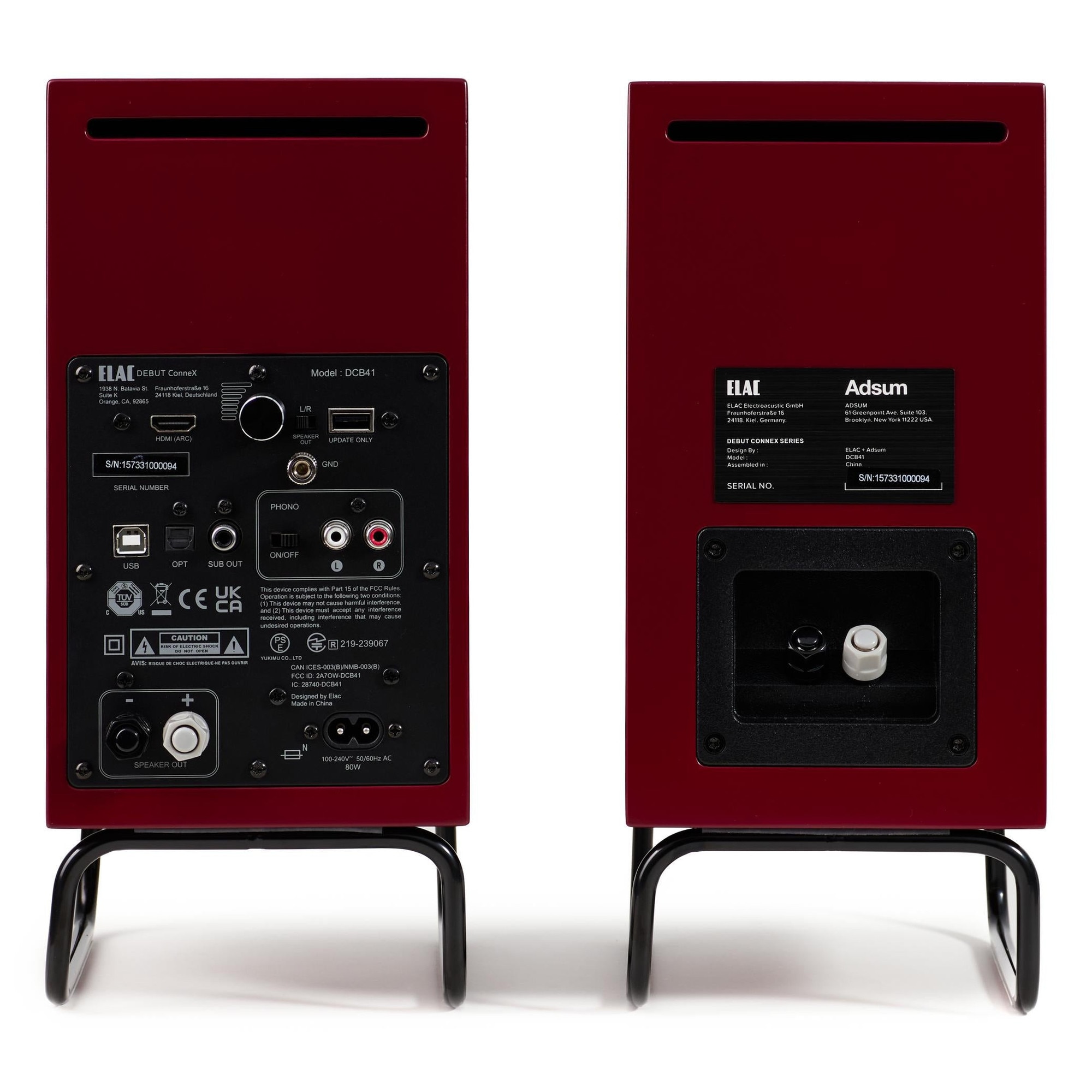 Set 2 boxe active ELAC Debut ConneX Adsum, Burgundy