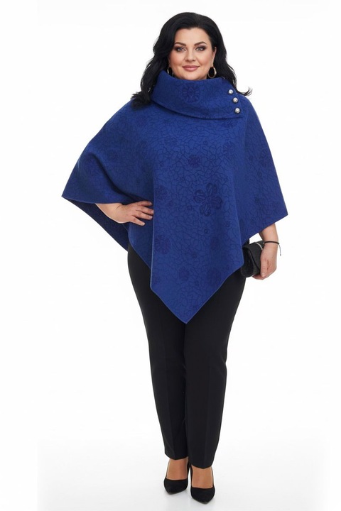 Capa Dama, marime universala, Stofa, Albastru