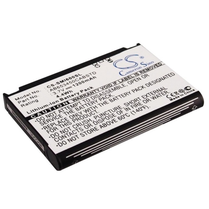 Cameron Sino CS-SMI600SL Li-ion 1200mAh mobiltelefon akkumulátor, Fekete, 51.43x37.11x6.62mm