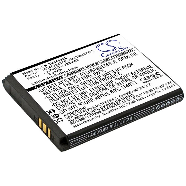 Cameron Sino Li-ion 700mAh mobil akkumulátor, fekete, 43.80x35.50x5.00mm