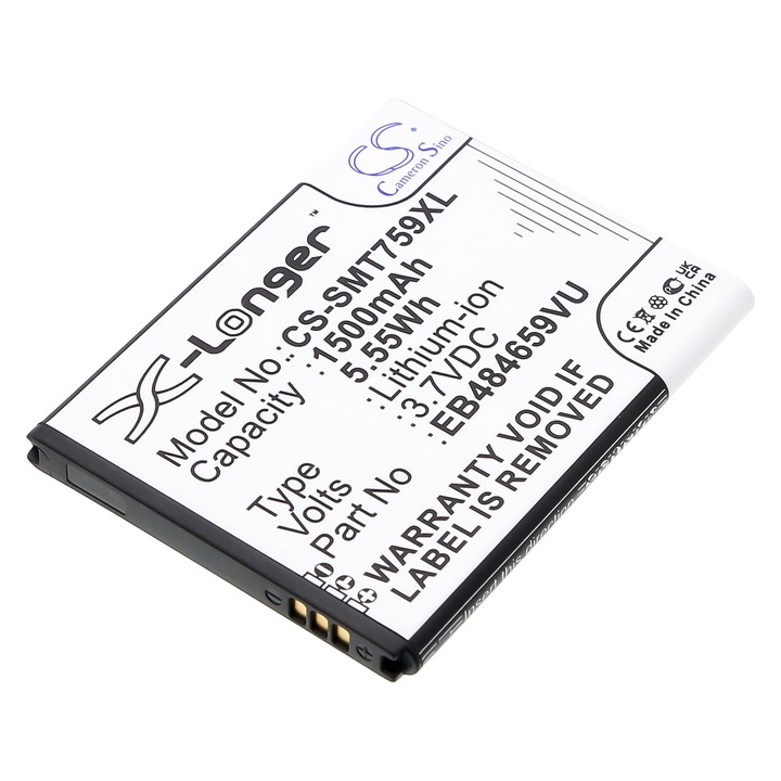 Baterie mobilă Li-ion 1500mAh, Cameron Sino, neagră, 58.60x45.94x5.00mm