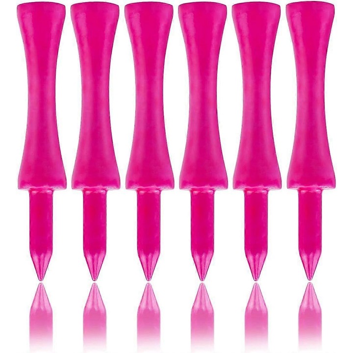 Crose golf din bambus biodegradabil, set de 100 bucati, roz, 60mm x 40mm