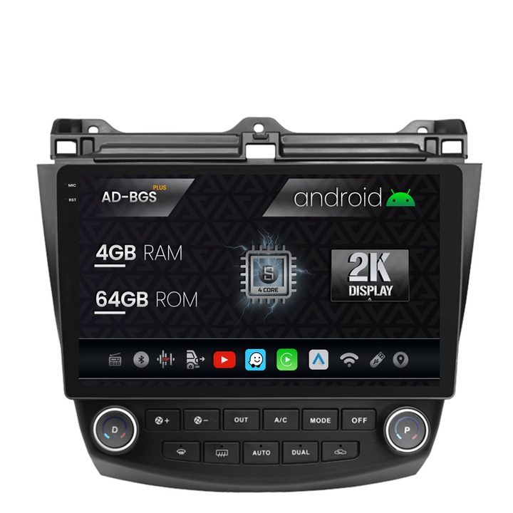 Navigatie Autodrop 2K Honda Accord 7 (2005-2008), Android OS, S-Quadcore, 4GB RAM, 64GB ROM, 10.36 Inch - AD-BGS100042K, AD-BGRKIT012