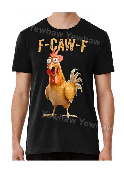 Férfi póló, pamut, laza szabású, fekete