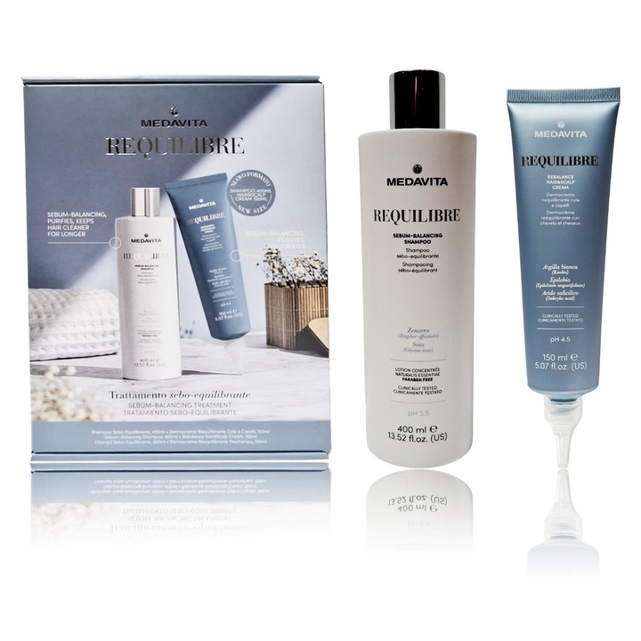 Kit Antisebum - Sampon Antisebum 400ml si Rebalance Hair and Scalp Cream 150ml