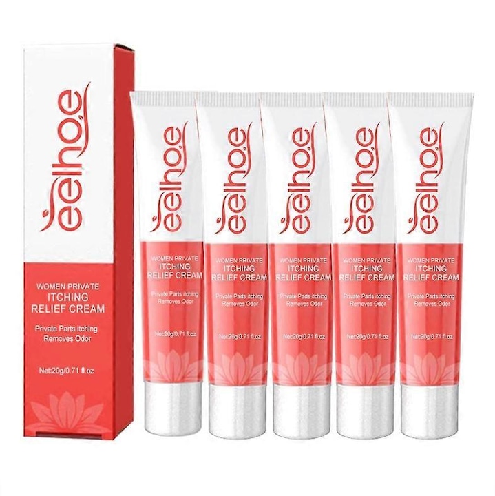 Intim viszketés elleni krém, 5 darabos szett, gyengéd formula, káros anyagoktól mentes, könnyen használható