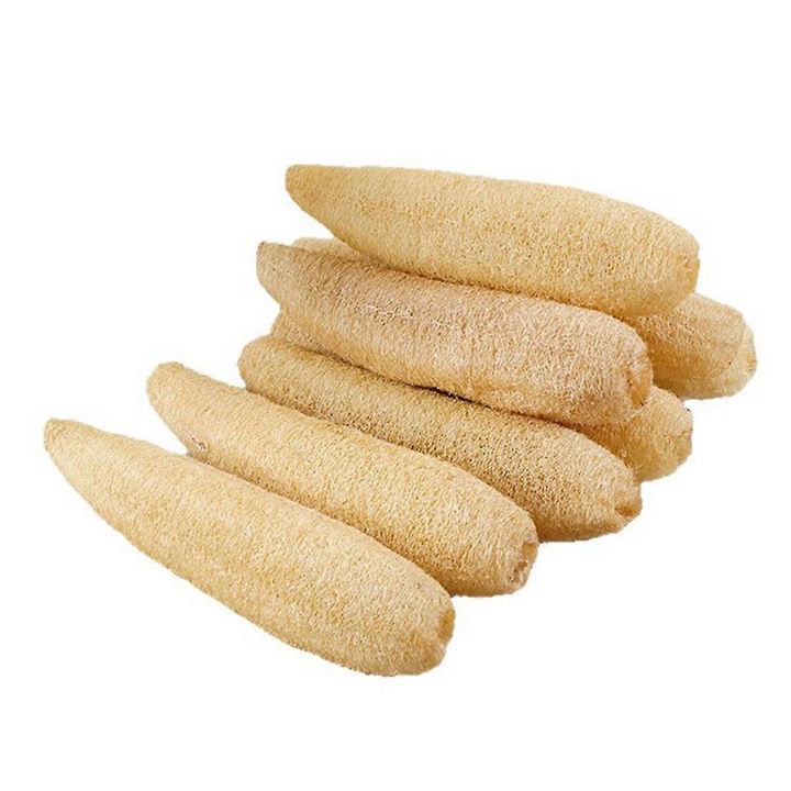 Set 8 bureti de baie din loofah natural 35-40cm