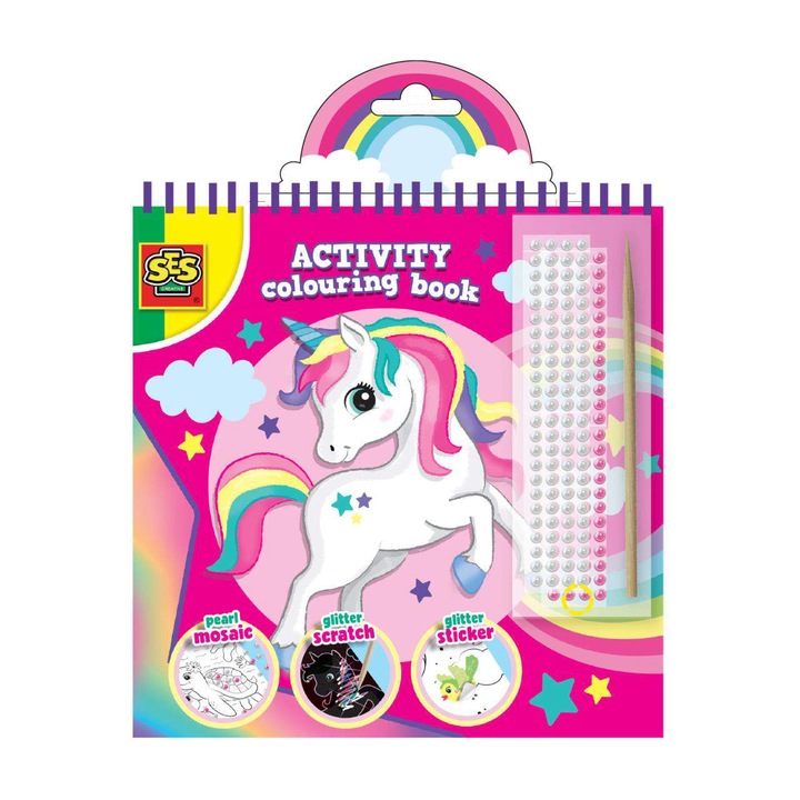 Set de desen cu activitati 3 in 1 SES Creative - Unicorn