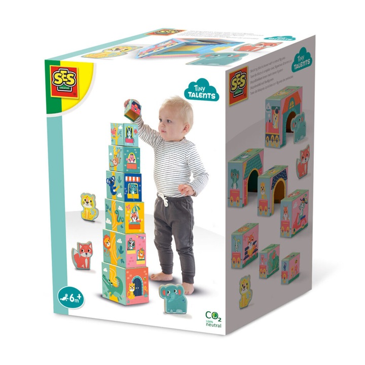 Комплект за подреждане SES Creative - Кула с животни