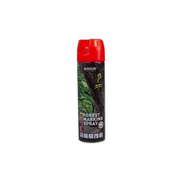 Spray Vopsea, Biodur, Utilizat Pentru Metal, 500 ml, Uz GeneRAL, Vopsea, Forest Marking Supapa Speciala cu Autocuratare "360", Dezvoltata In Colaborare cu Profesionisti, Aplicare la Orice Unghi, Rosu