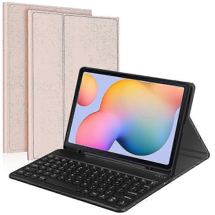 Husa tableta cu tastatura detasabila pentru Samsung Galaxy S6 10.5", protectie duala, culoare neagra