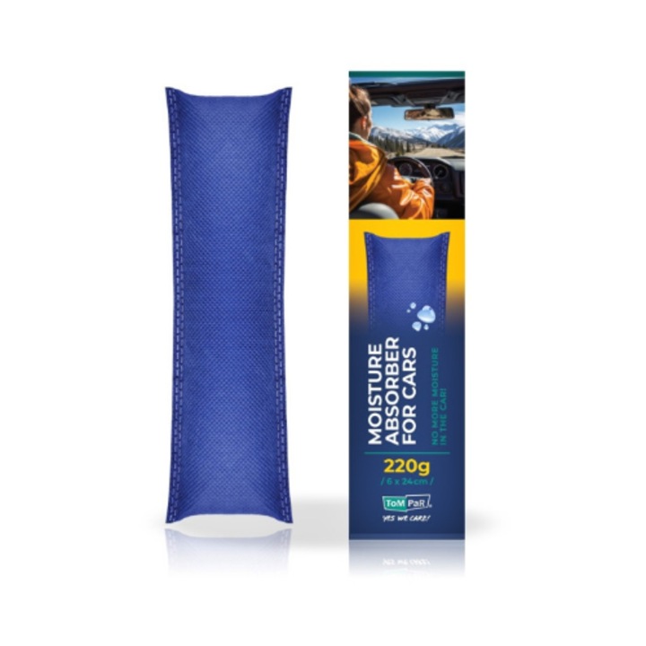 Влагоабсорбираща торбичка idealSTORE, за кола, размери 6 x 24 см, намалява конденза и замъгляването на стъклата, предотвратява образуването на мухъл