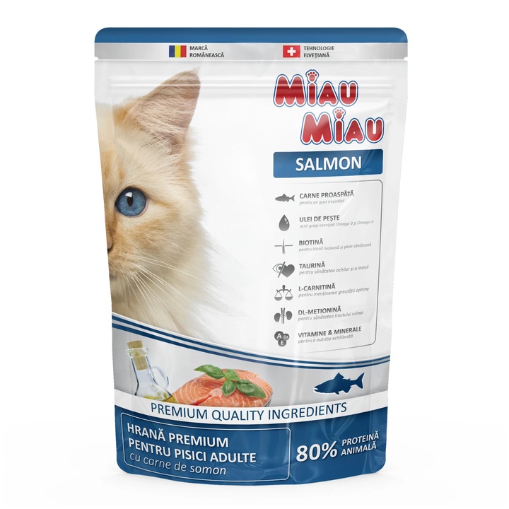 Hrana Uscata pentru pisici MIAU MIAU Somon 800g